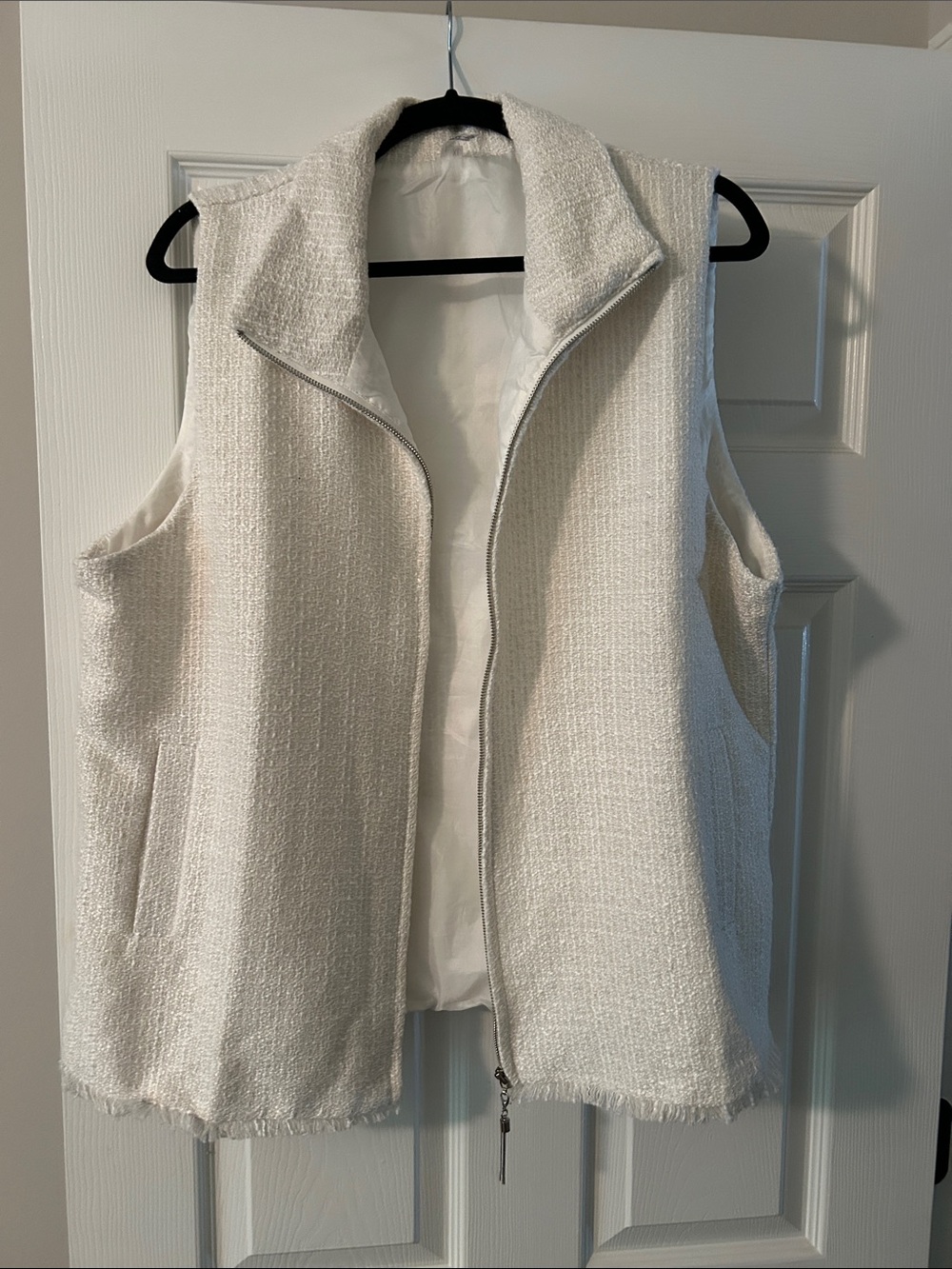 Free People Ivory Textured Sleeveless Vest
